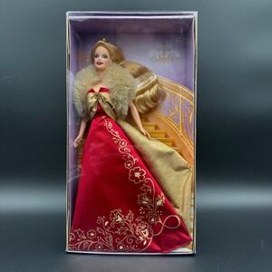 Barbie Glamorous Gala Doll Mattel B2722 Blonde Caucasian 2003 Red Gold Gown NRFB